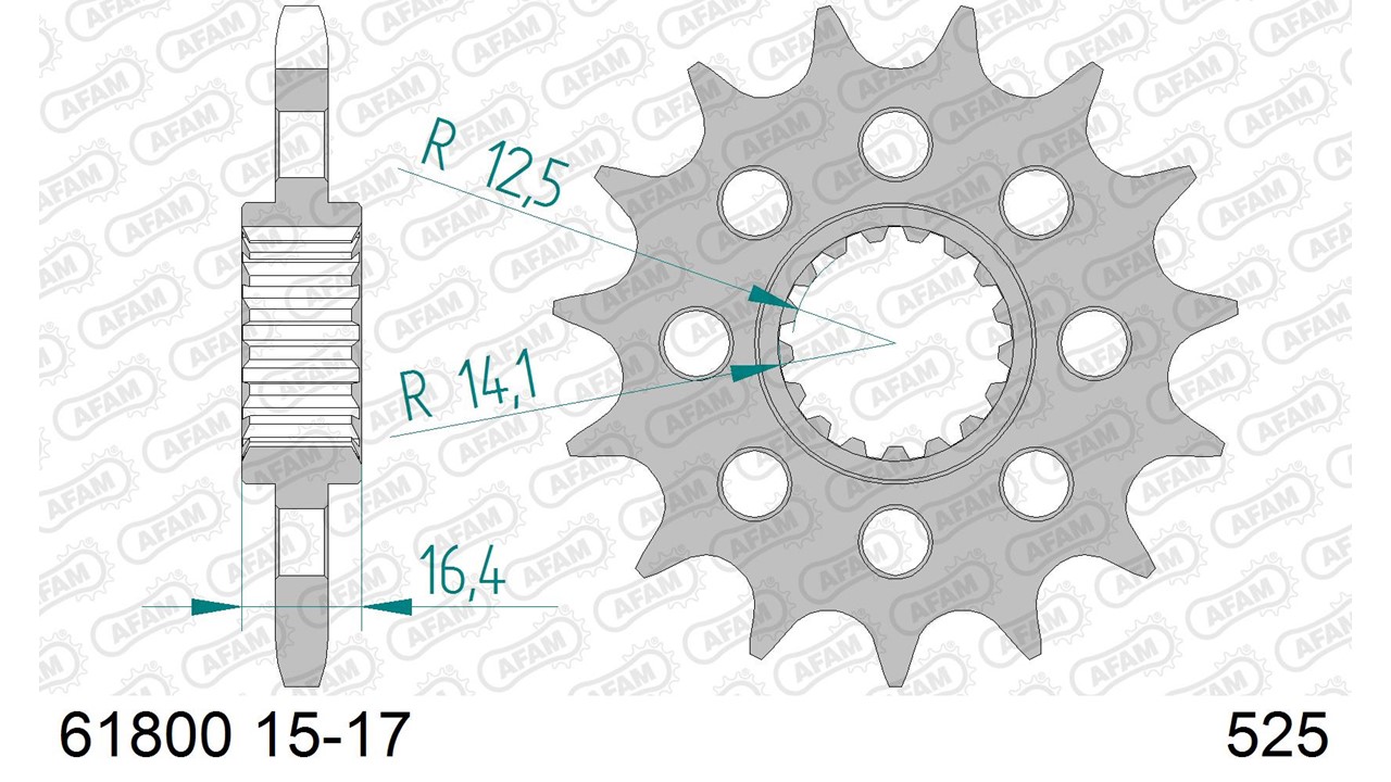 AFAM Stahl Standard Ritzel vorne - 525