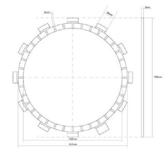 Reiblamelle FCC 141-14K07-00 passend für Yamaha 26H-16321-01
