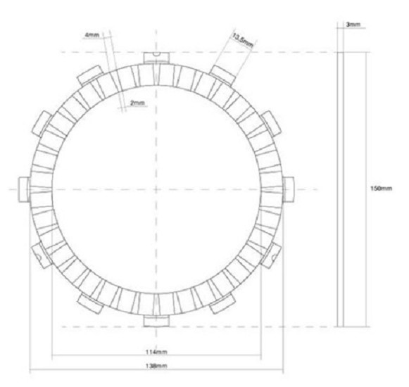 Reiblamelle FCC 141-12H06-00 passend für Kawasaki 13088-1114