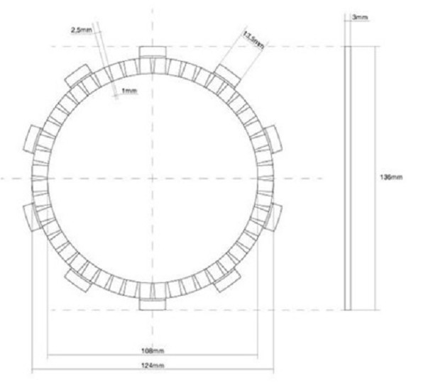Reiblamelle FCC 141-13F10-01 passend für Suzuki 21442-31E21