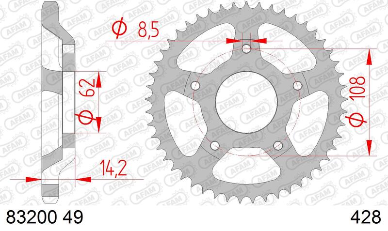 AFAM Kettenrad Stahl Standard - 428