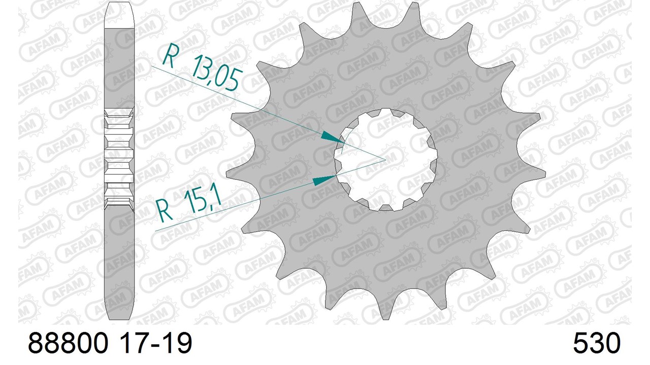 AFAM Stahl Standard Ritzel vorne - 530