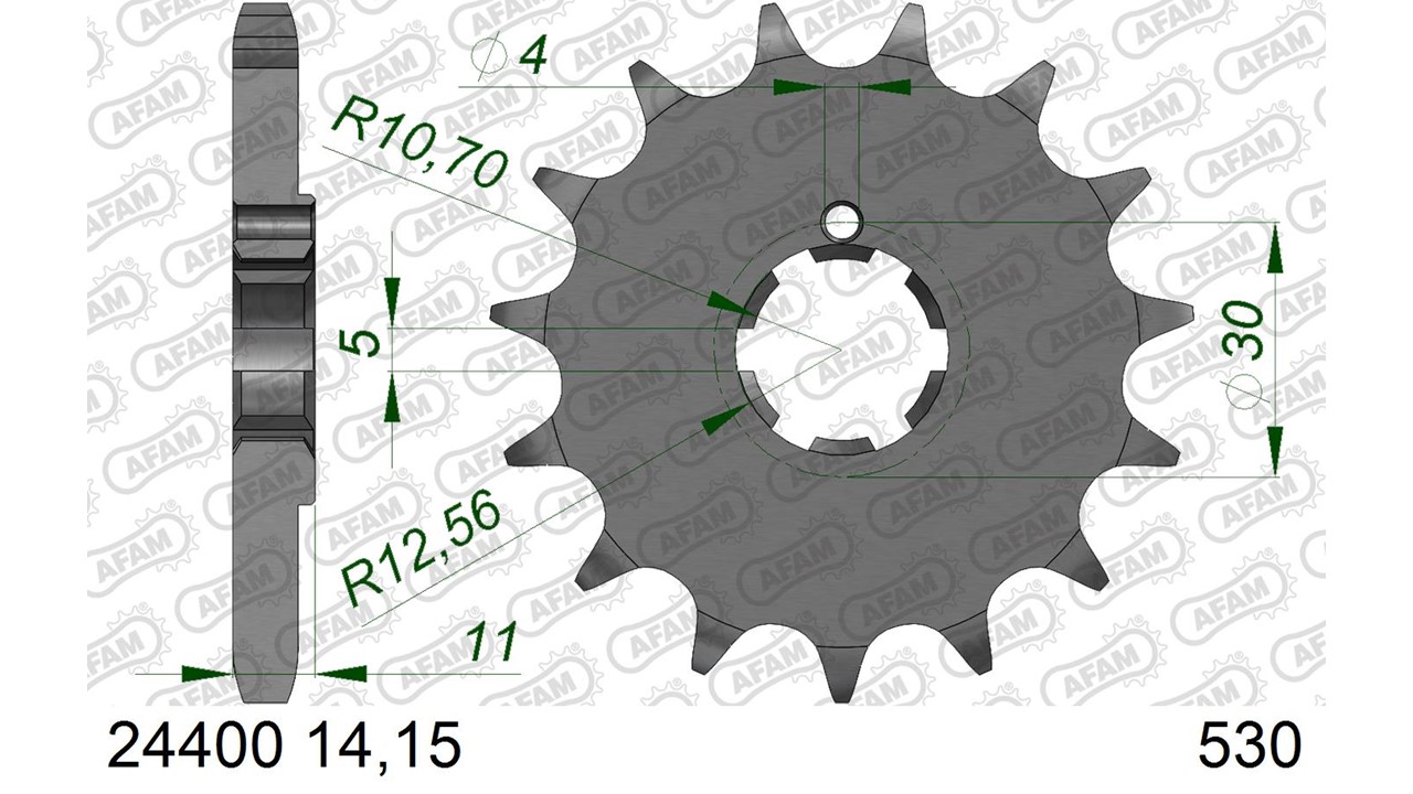 AFAM Stahl Standard Ritzel vorne - 530