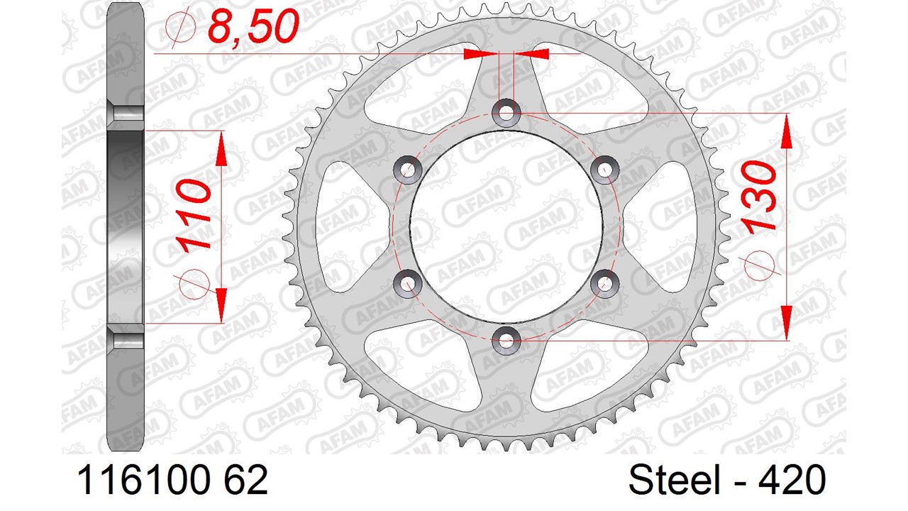AFAM Kettenrad Stahl Standard - 420