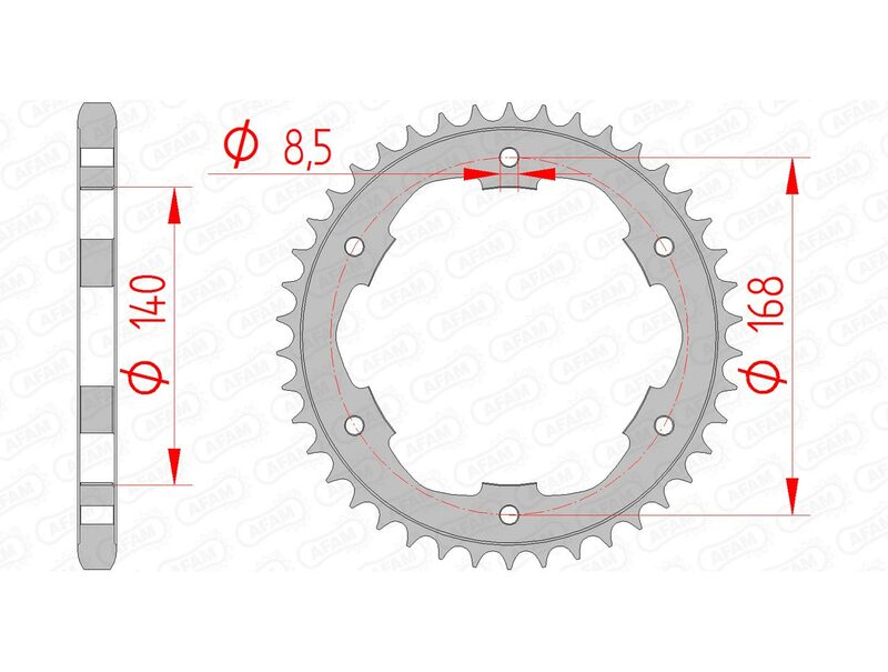 AFAM Kettenrad Stahl Standard - 525