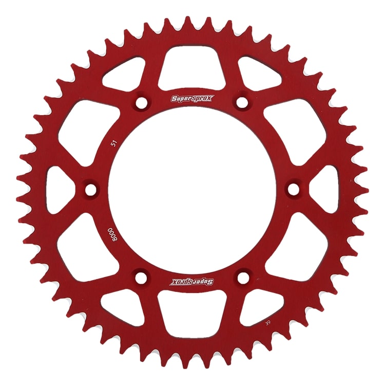 Alu-Kettenrad Supersprox 520 - 51Z (rot) RAL-8000:51-RED|ID 125,0 LK 152,0 6-Loch