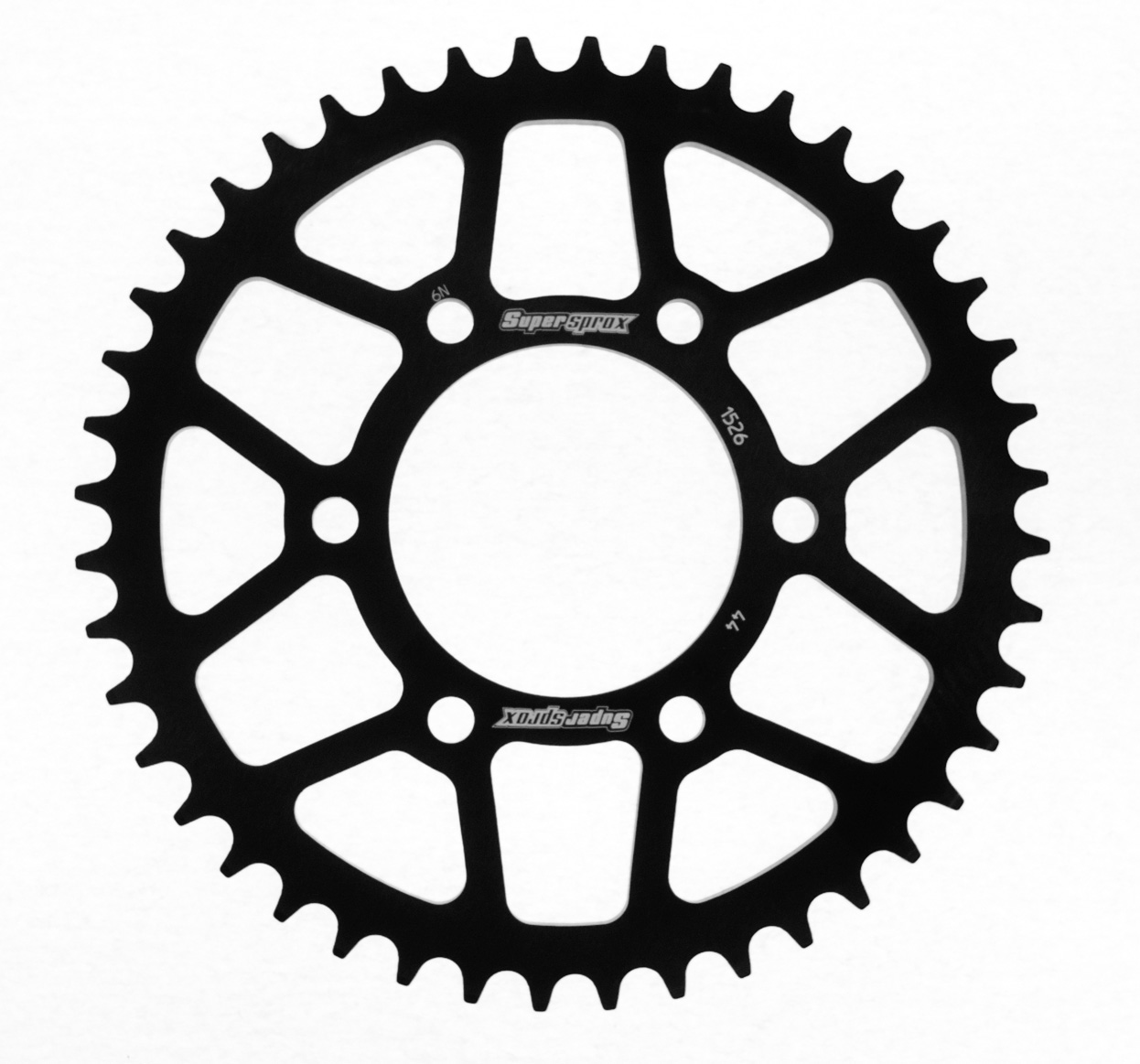 Alu-Kettenrad Supersprox 520 - 44Z (schwarz) RAL-1526:44-BLK|ID 82,6 LK 108,0 6-Loch