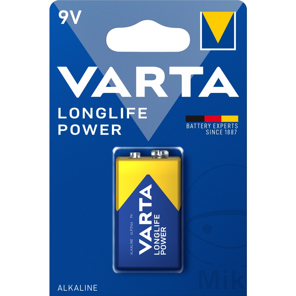 Gerätebatterie 9V Block Varta 1er Blister Longlife Power MQ 1566002