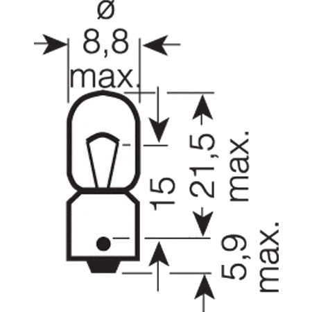 Lampe 12V4W BA9S Osram JMP 1590101