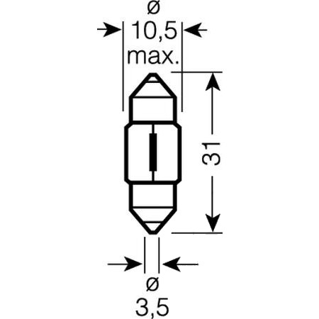 Lampe 12V10W SV8.5-8 Osram JMP 1590316 Alternative: 1590389