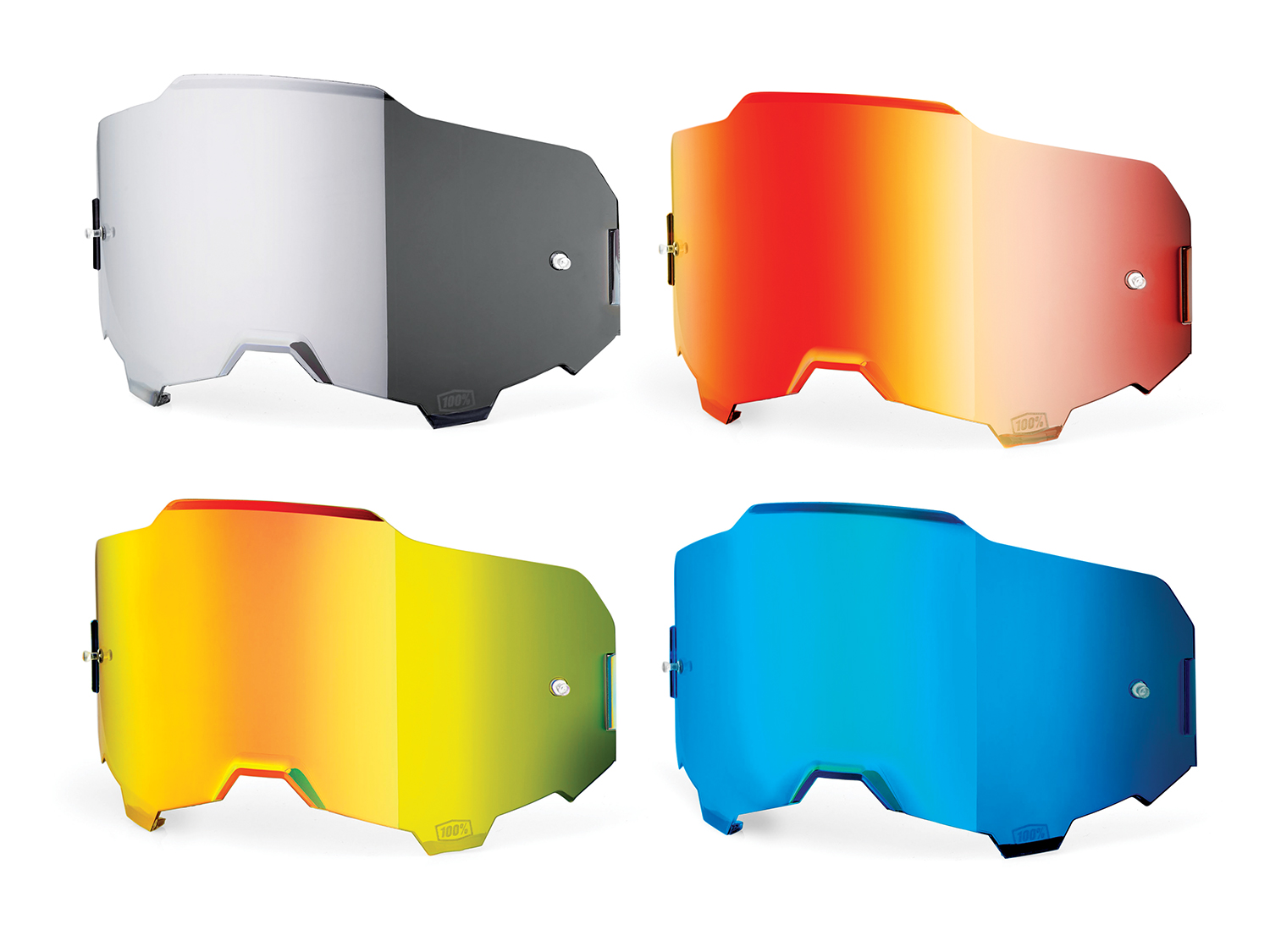 100% Armega mirror replacement anti fog lens, red, unis