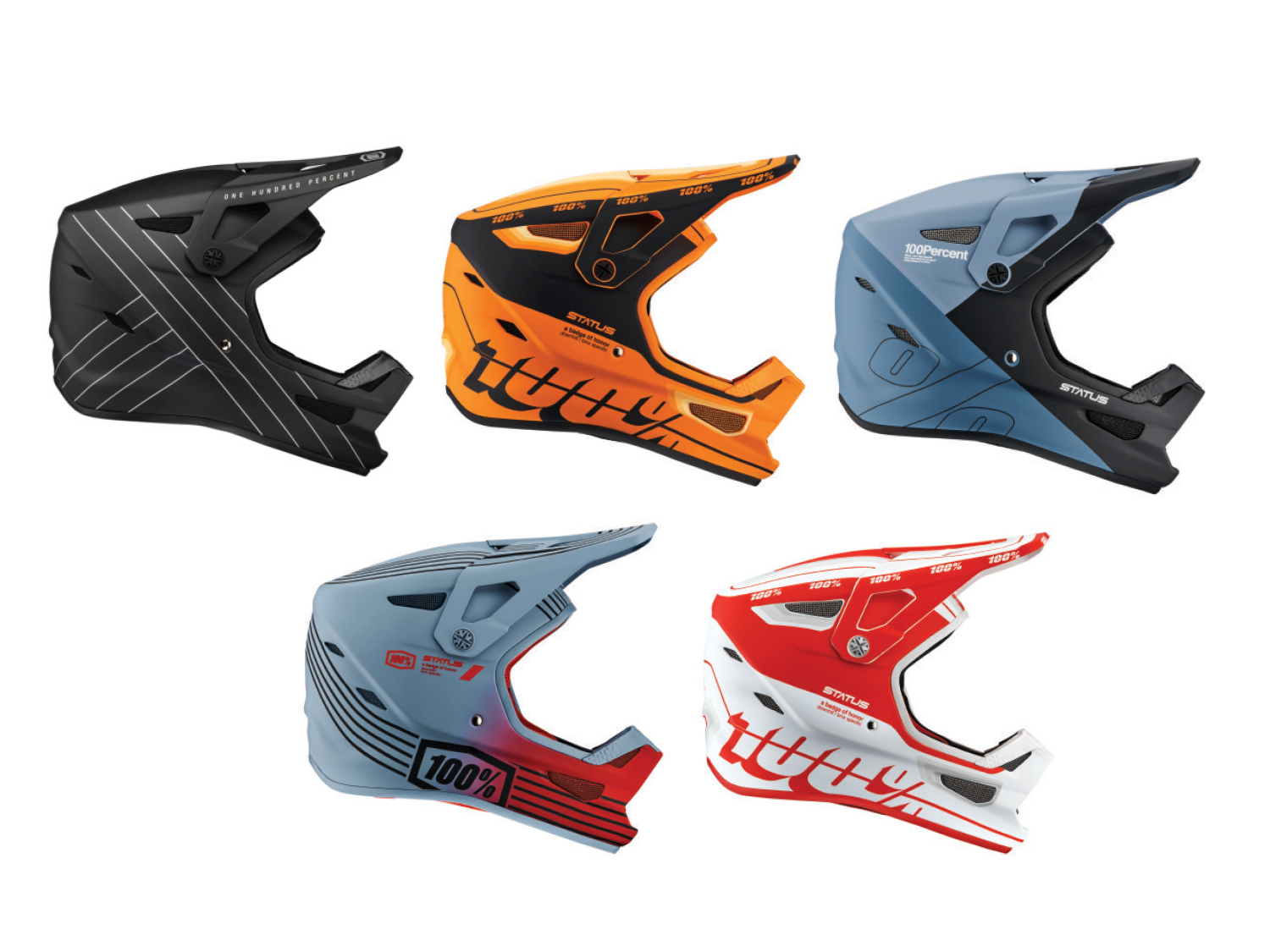 100% Status helmet, Drop/Steel Blue, XS