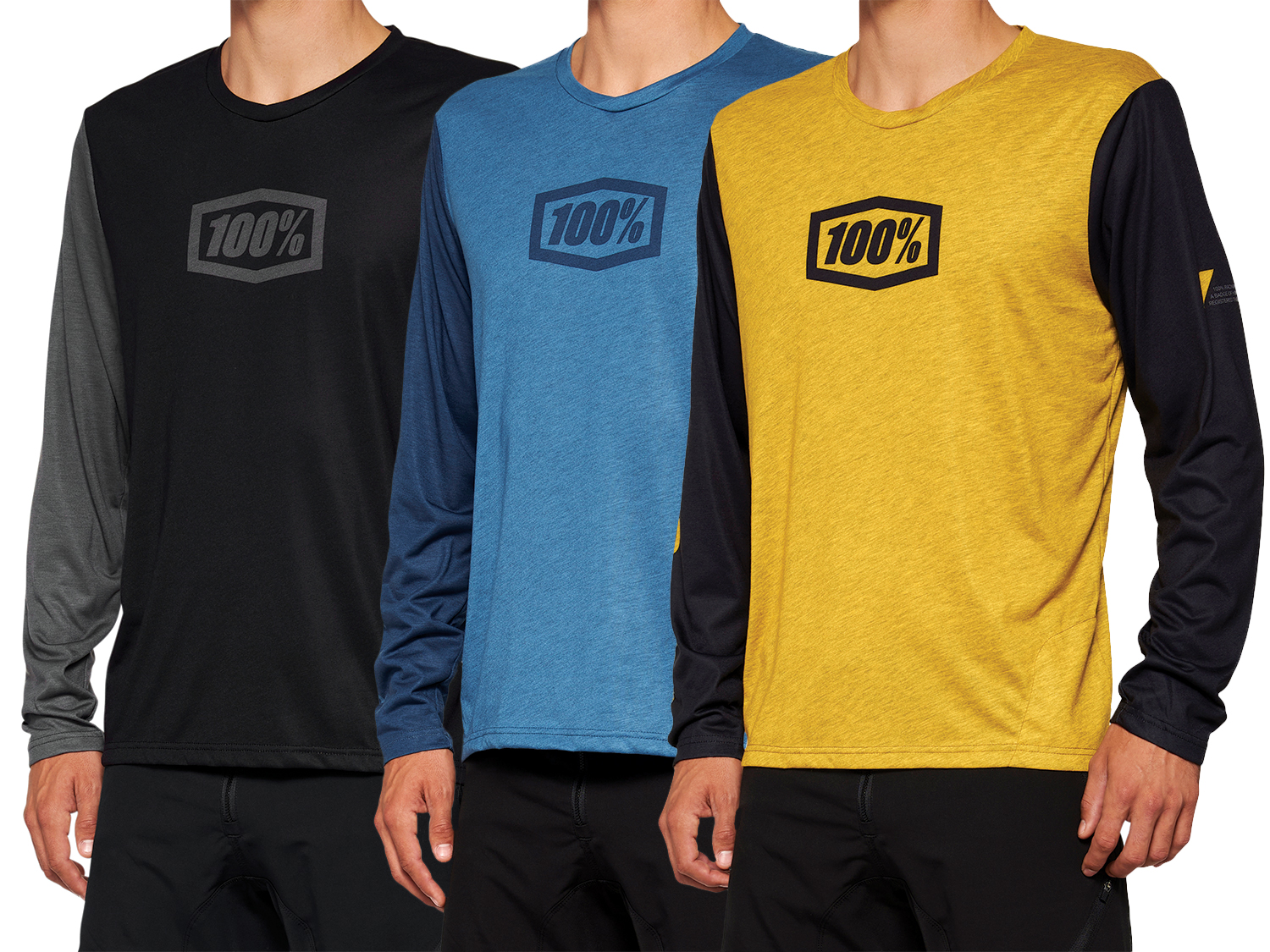 100% Airmatic Long Sleeve Jersey, black, XL