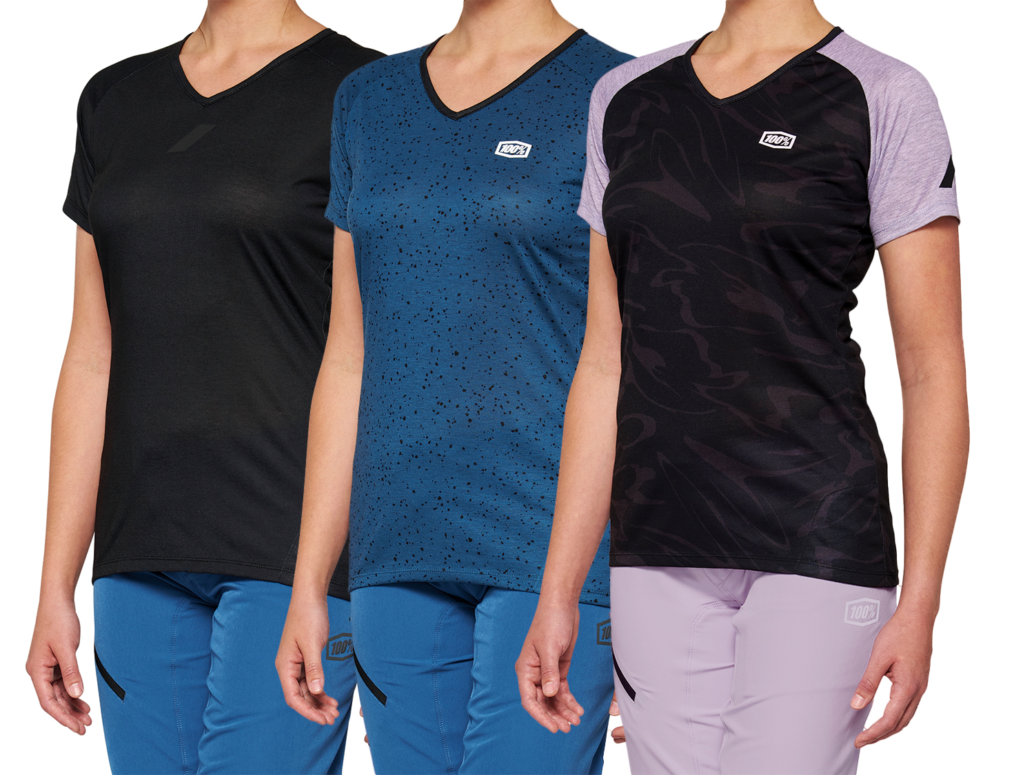 100% Airmatic Womens Short Sleeve Jersey, black, M
