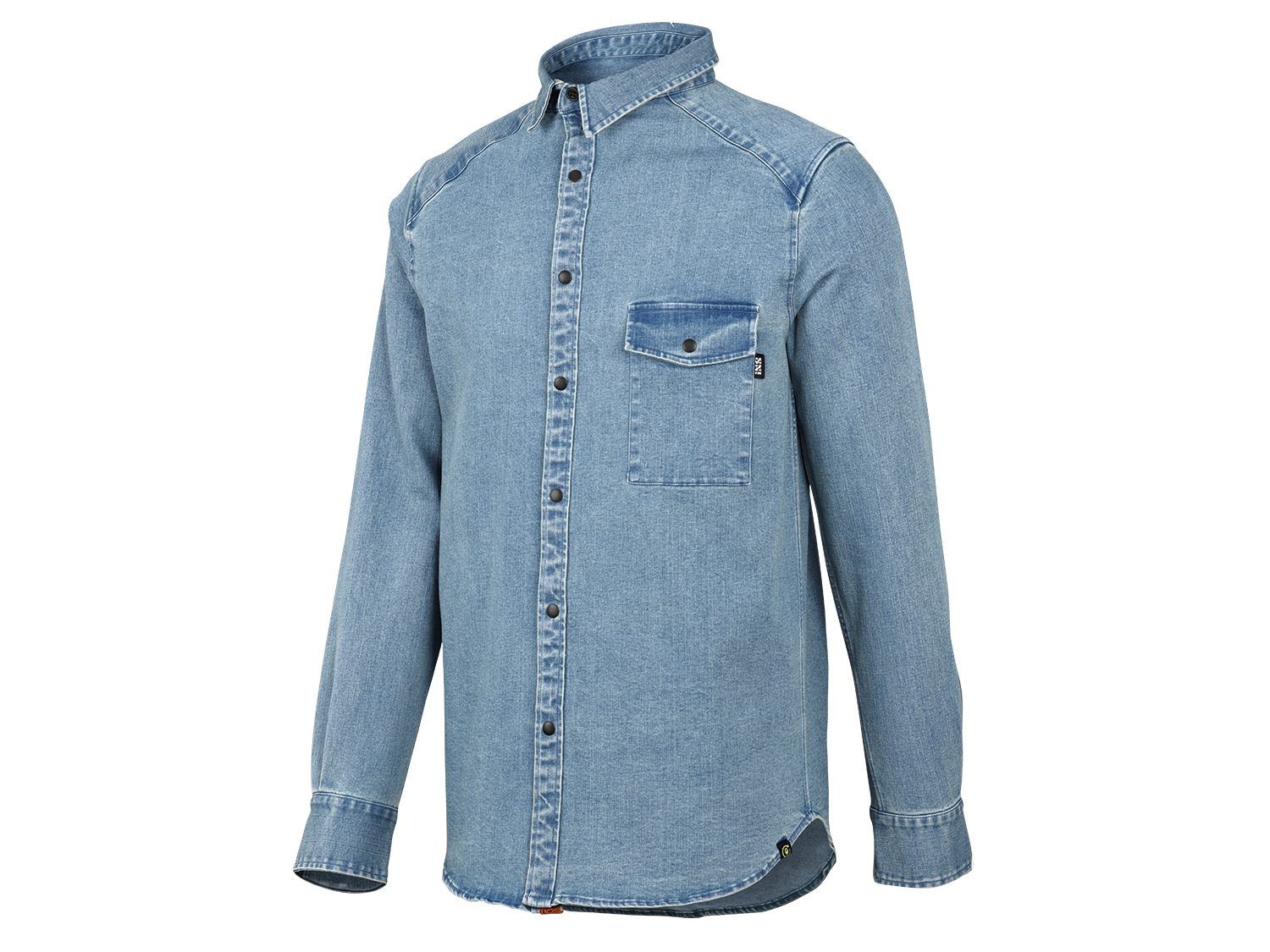 iXS Carve Digger Organic Denim Shirt, Washed Blue, M