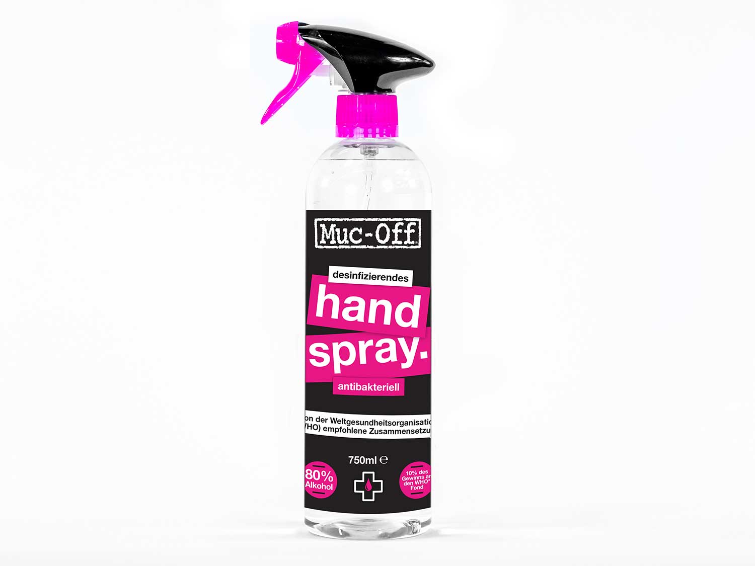 Muc Off Antibacterial Hand Sanitising Spray 750ml, pink, 750