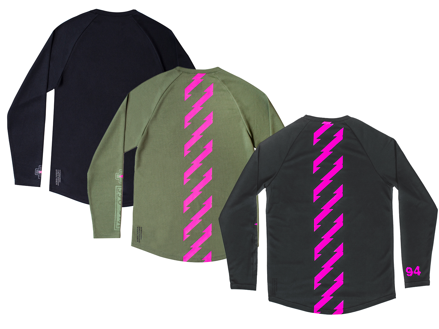 Muc Off Long Sleeve Riders Jersey, green/pink, XXL
