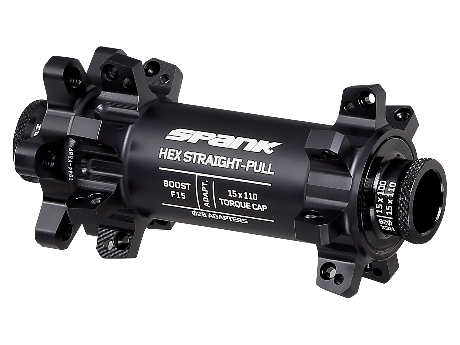 Spank HEX Straightpull Boost F15 Hub, 28H front hub, black, 28