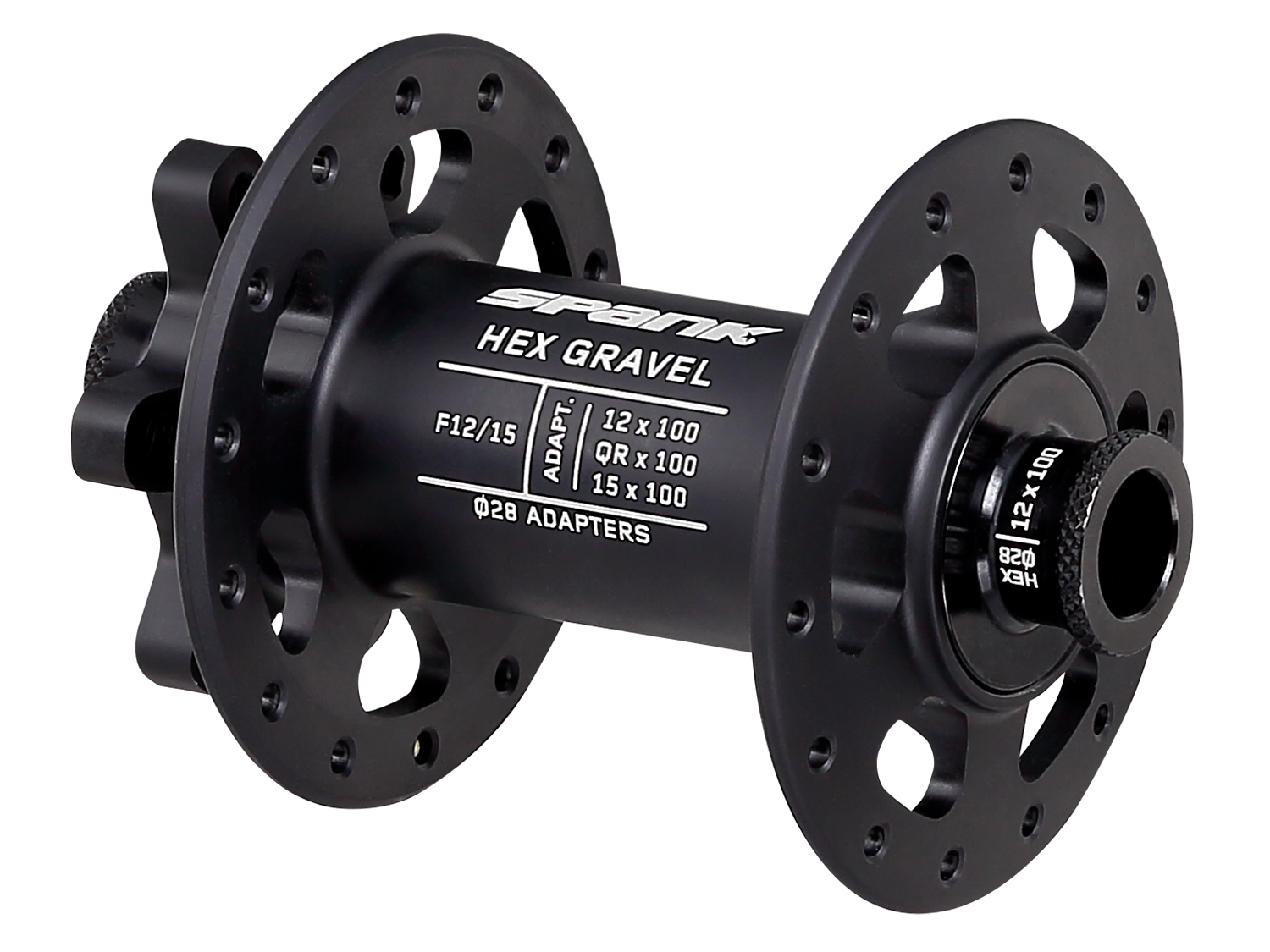 Spank HEX Gravel F12/15 Hub, 28H front hub, black, 28