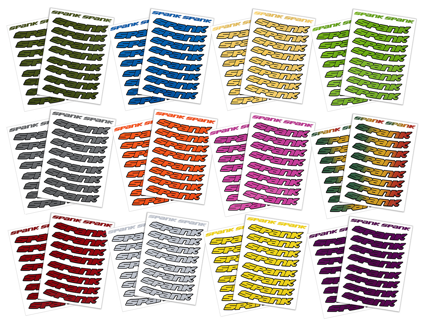 Spank Rim Stickies, Rim Decal Kits, green