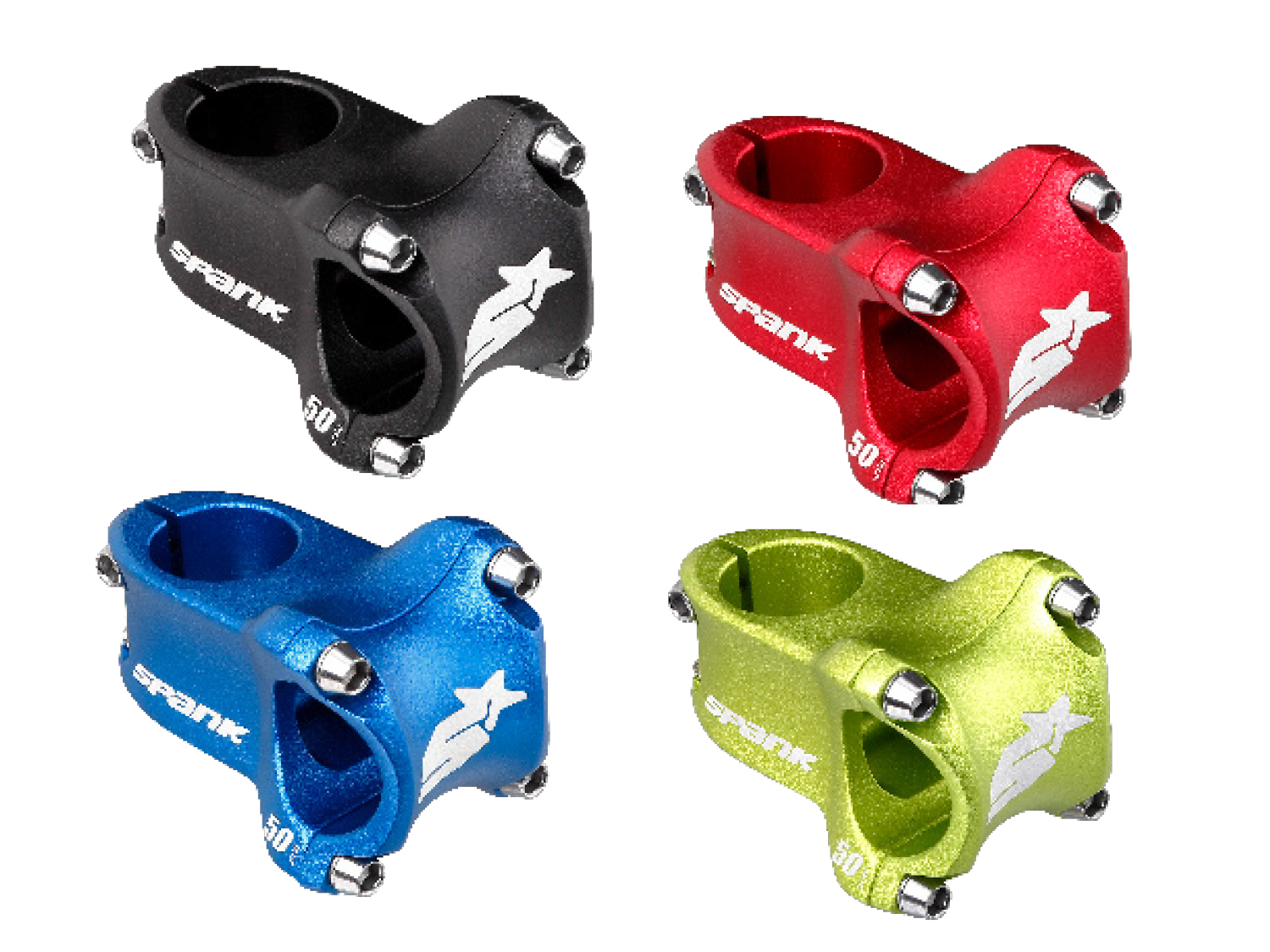 Spank Spike Race 2.0 stem, 31.8mm, shotpeen, green, 50