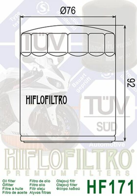 HIFLOFILTRO Ölfilter schwarz glänzend - HF171B