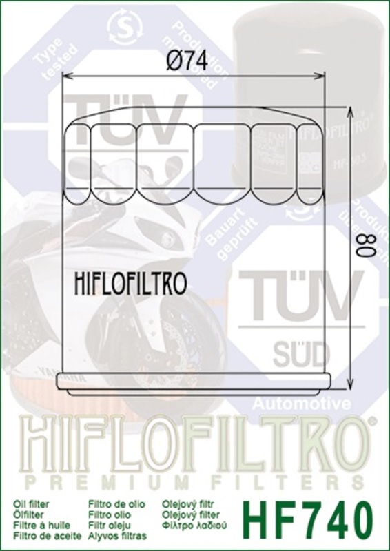 HIFLOFILTRO Ölfilter - HF740 - passend für Yamaha Marine
