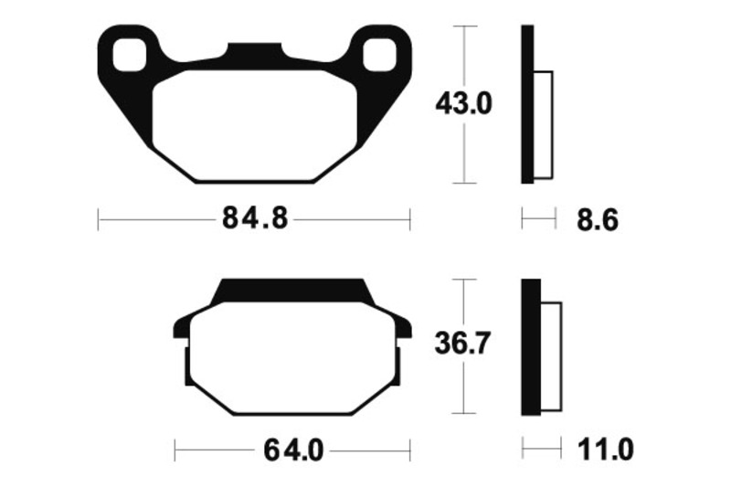 TECNIUM MX/ATV Sintermetall Bremsbeläge - MO249