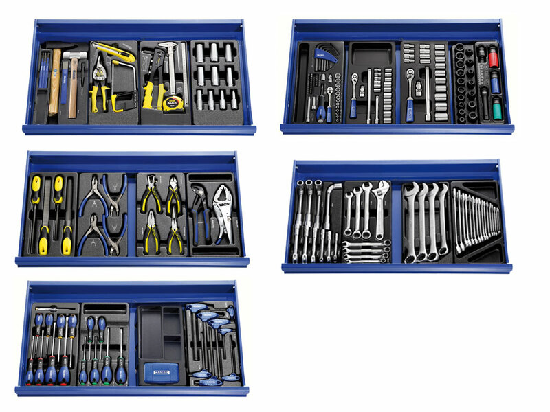 EXPERT Werkstattwagen XL mit 250 Werkzeugen - 7 Schubladen