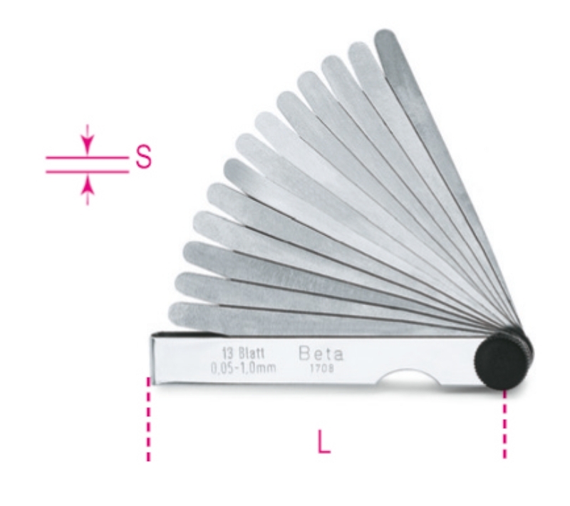 BETA Metric Fühlerlehren 0,05 - 1mm 20 klingen