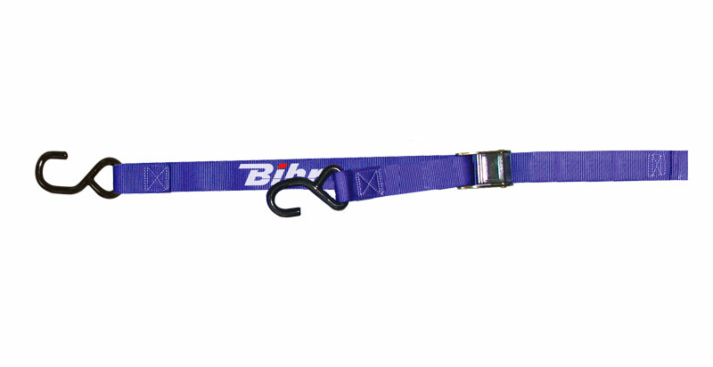 BIHR Spanngurt mit S-Haken und Klemmschloss, blau