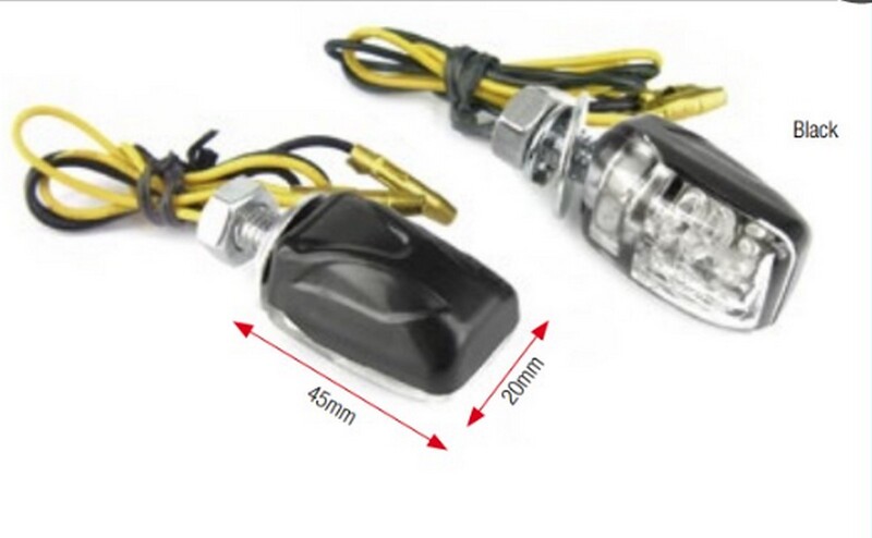 BIHR Shell LED Blinker Gehäuse Schwarz / Linse Klar (Paar), Vorn & Hinten