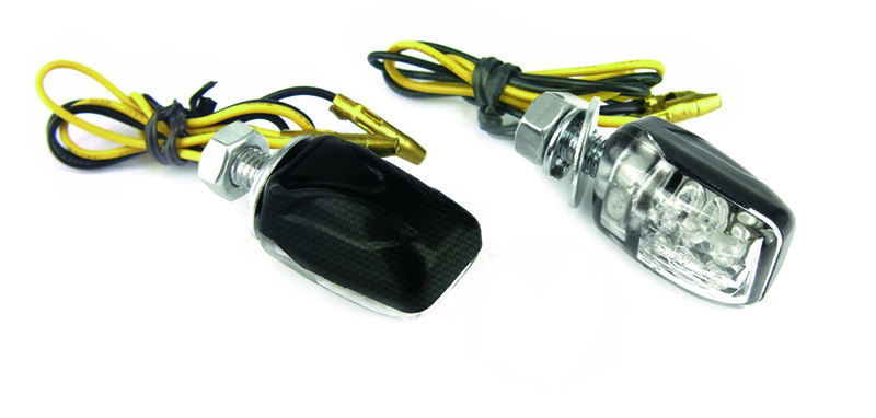BIHR Micro-6 LED Blinker Gehäuse Carbon / Linse Klar (Paar), Vorn & Hinten