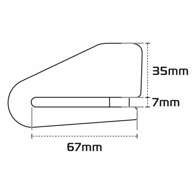 OXFORD Alpha XA14 Bremsscheibenschloss mit Alarm - Ø14mm Edelstahl Schwarz/Gelb - SRA / ART4/ Sold Secure Gold zertifiziert