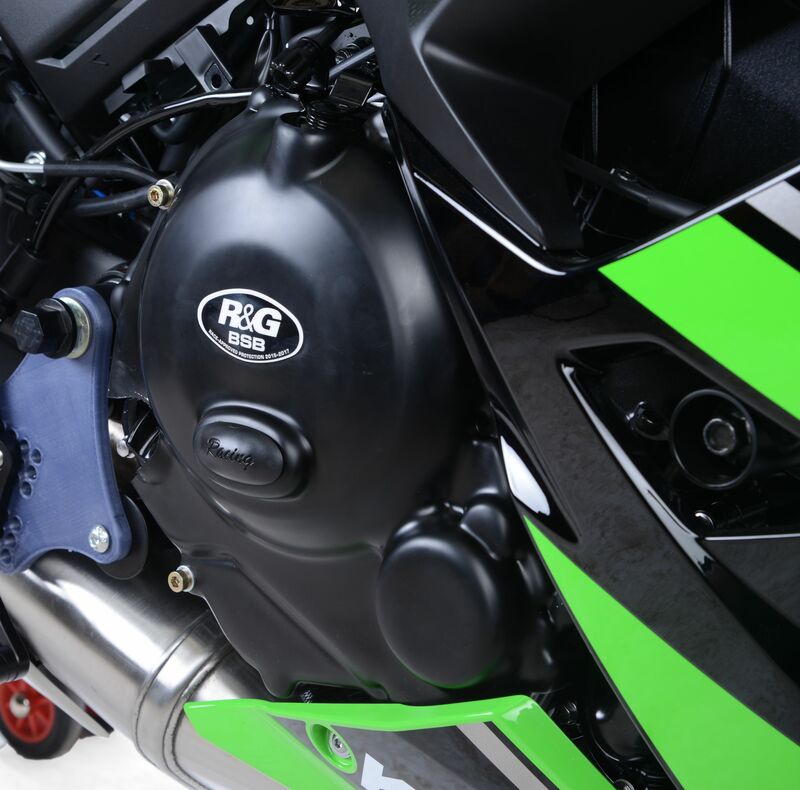 R&G RACING Race Serie Kurbelgehäusedeckelschutz rechts Schwarz passend für Kawasaki