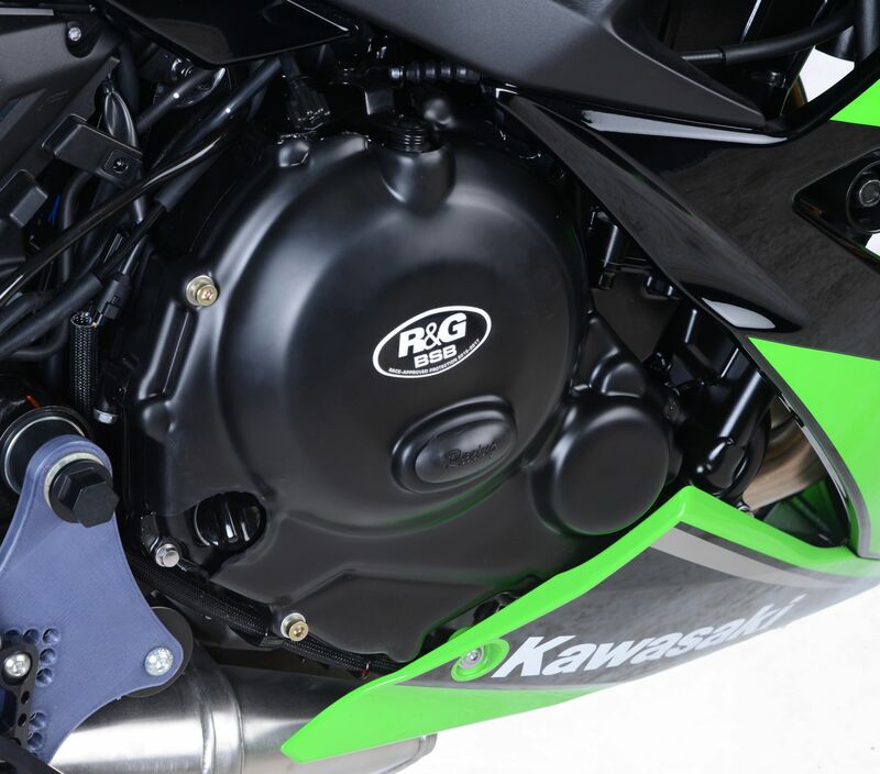 R&G RACING Race Serie Kurbelgehäusedeckelschutz rechts Schwarz passend für Kawasaki