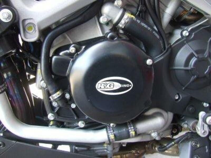 R&G RACING Linker Kurbelgehäusedeckelschutz Schwarz passend für Aprilia RSV4/Tuono