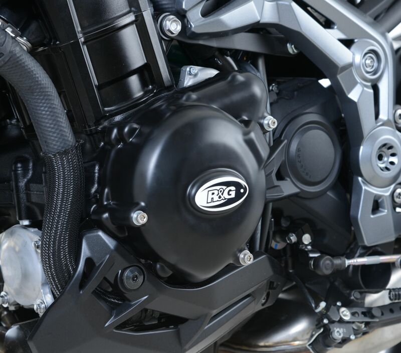 R&G RACING Linker Kurbelgehäusedeckelschutz Schwarz passend für Kawasaki Z900
