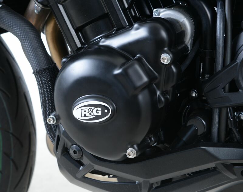 R&G RACING Linker Kurbelgehäusedeckelschutz Schwarz passend für Kawasaki Z900