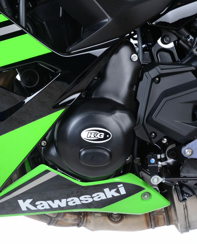 R&G RACING Linker Kurbelgehäusedeckelschutz Schwarz passend für Kawasaki Z650