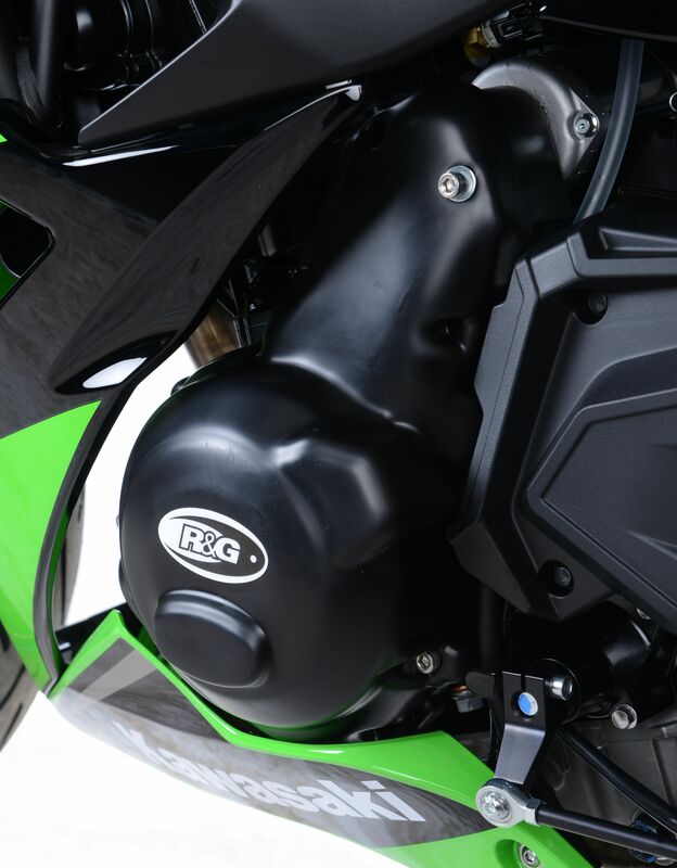 R&G RACING Linker Kurbelgehäusedeckelschutz Schwarz passend für Kawasaki Z650