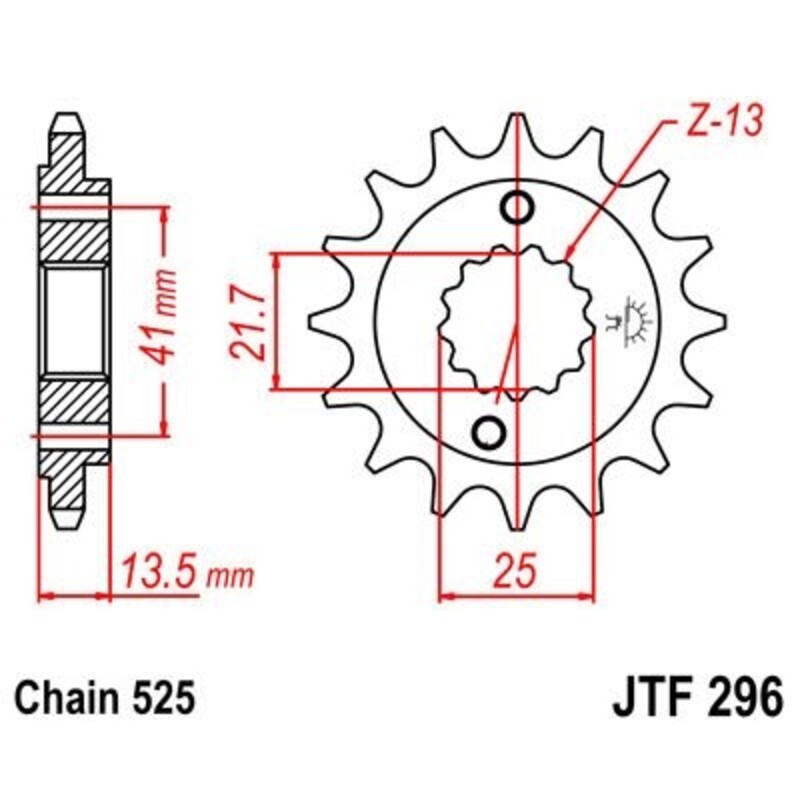 JT SPROCKETS Geräuschgedämpftes Stahlritzel vorne - 525