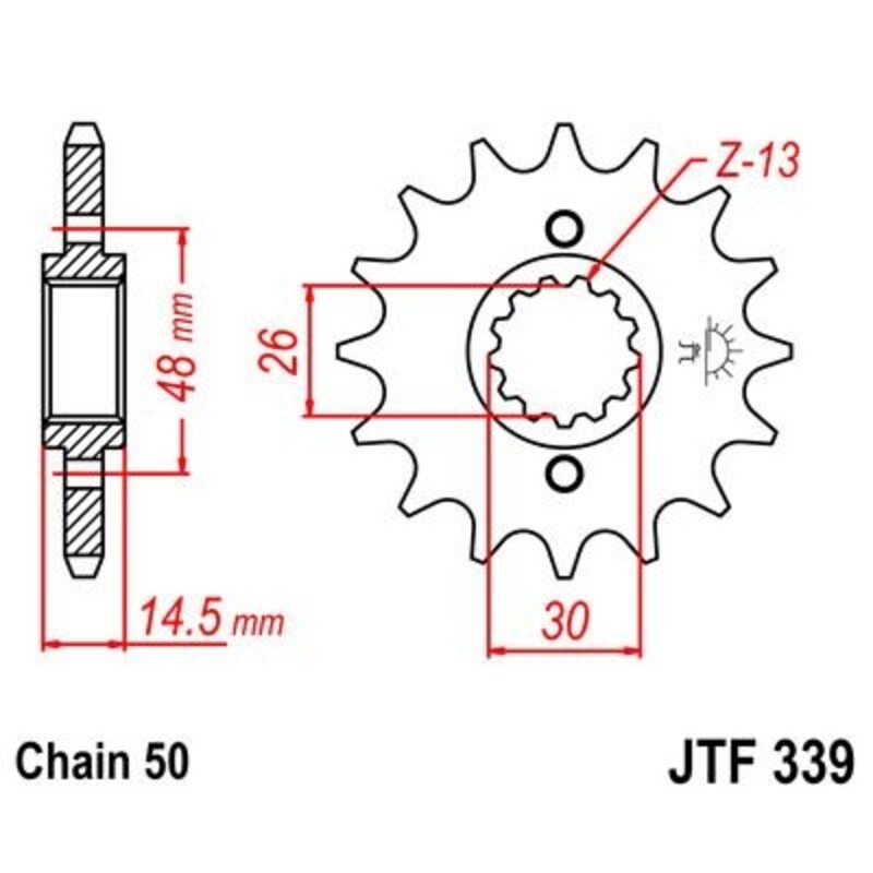 JT SPROCKETS Geräuschgedämpftes Stahlritzel vorne - 530
