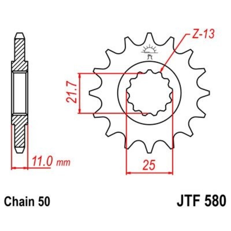 JT SPROCKETS Geräuschgedämpftes Stahlritzel vorne - 530