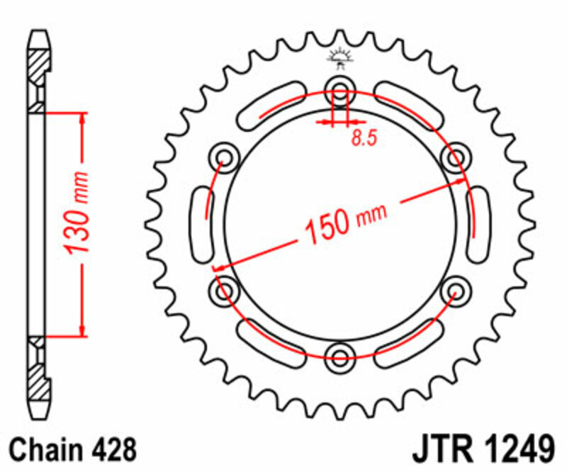 JT SPROCKETS Kettenrad Stahl Standard - 428