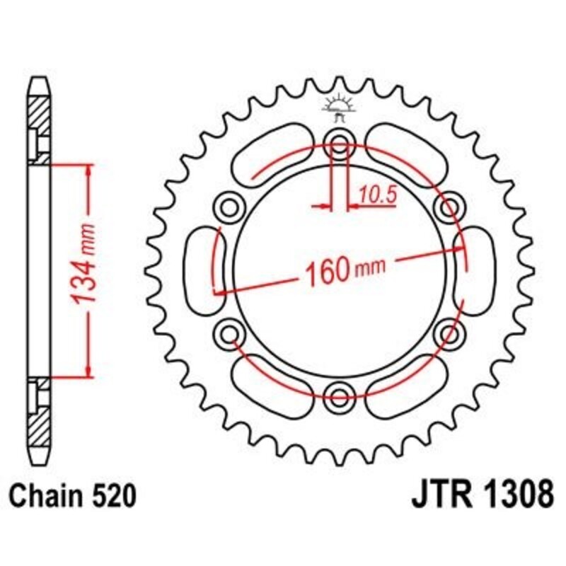 JT SPROCKETS Kettenrad Stahl Standard - 520