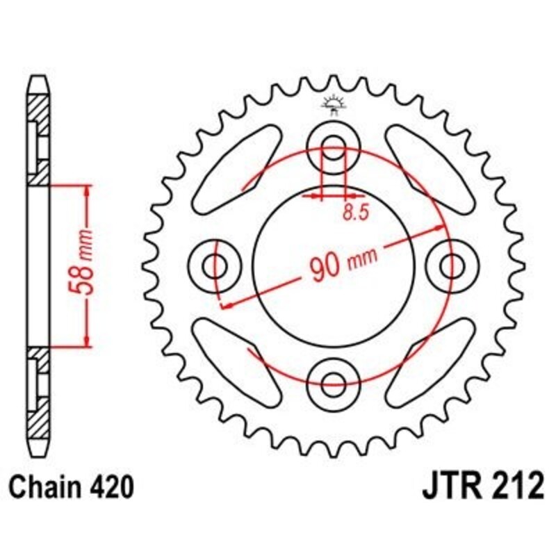 JT SPROCKETS Kettenrad Stahl Standard - 420