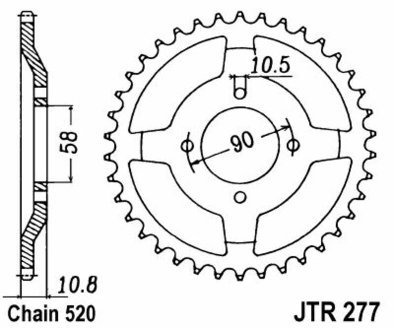 JT SPROCKETS Kettenrad Stahl Standard - 520