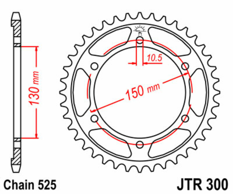 JT SPROCKETS Kettenrad Stahl Standard - 525