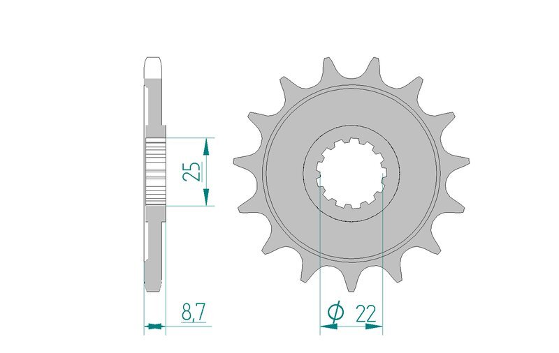 AFAM Stahl Standard Ritzel vorne - 525
